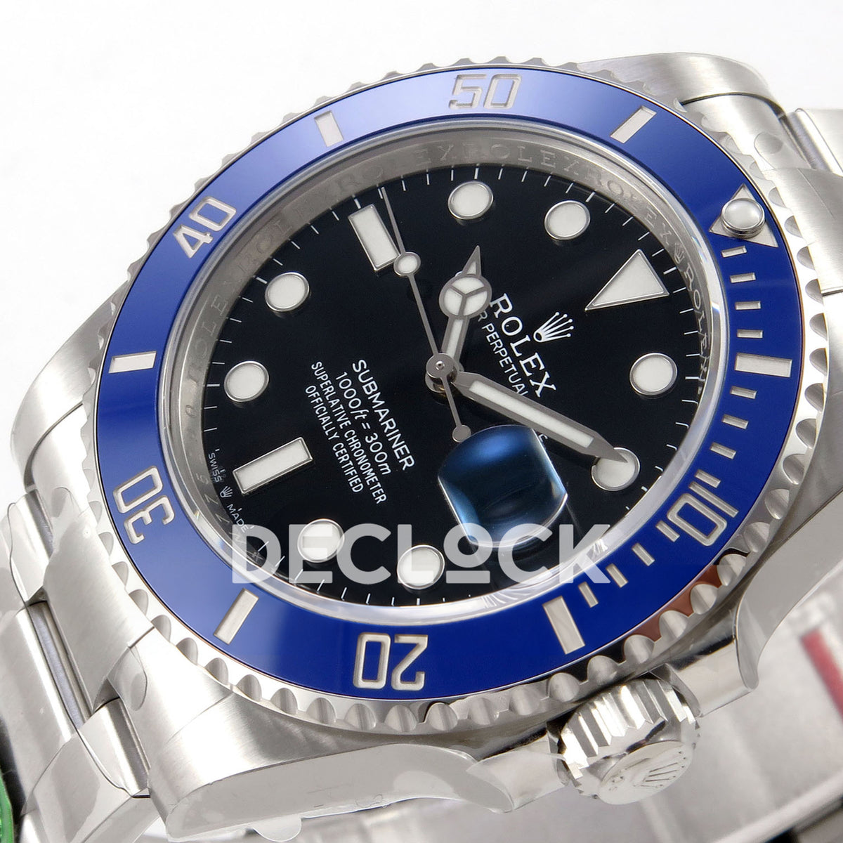 Rolex Submariner 41mm 126619LB Gold Maker Black Dial Blue Bezel JH3235 Free Sprung replica - dial angle right