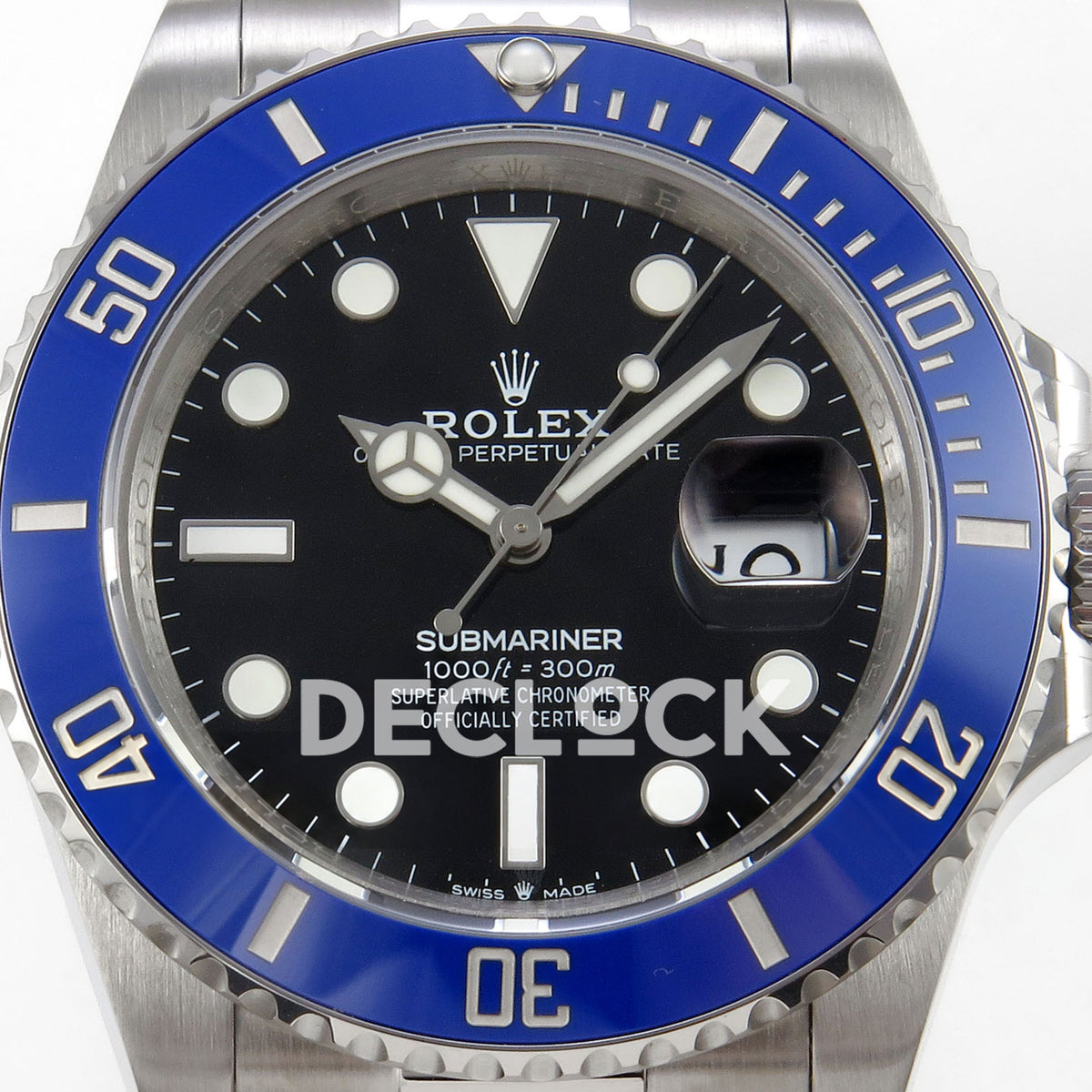 Rolex Submariner 41mm 126619LB QF Black Dial Blue Bezel JH3235 Free Sprung replica - dial closeup