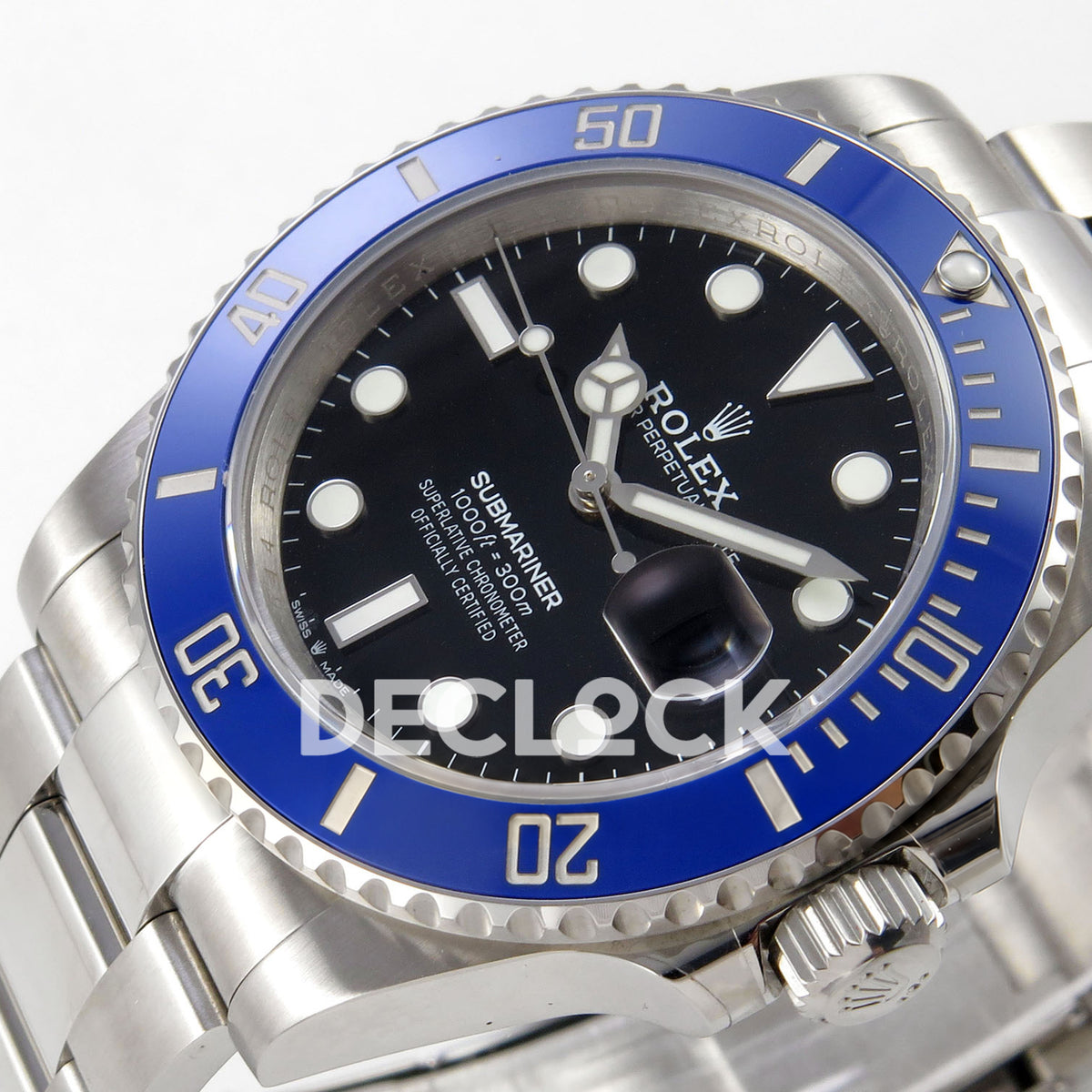 Rolex Submariner 41mm 126619LB QF Black Dial Blue Bezel JH3235 Free Sprung replica - dial angle right
