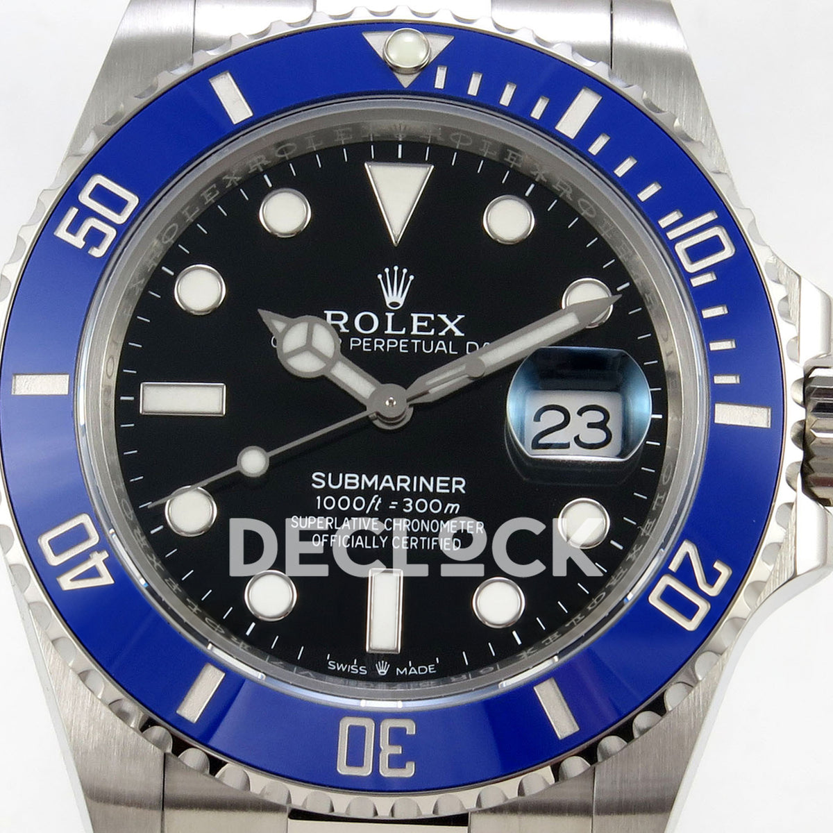 Rolex Submariner 41mm 126619LB RGF Black Dial Blue Bezel JH3235 replica - dial closeup