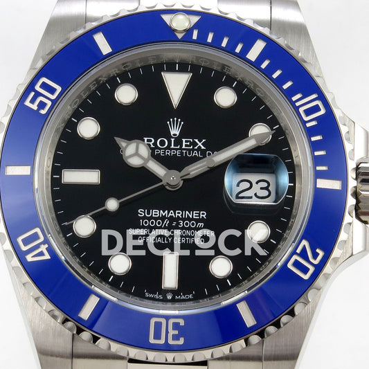 Rolex Submariner 41mm 126619LB RGF Black Dial Blue Bezel JH3235 replica - dial closeup