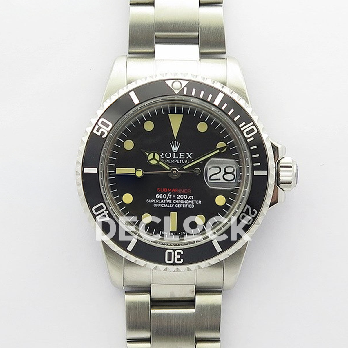 Rolex Submariner 1680 Vintage Style 2 B12 A2836 - Front view
