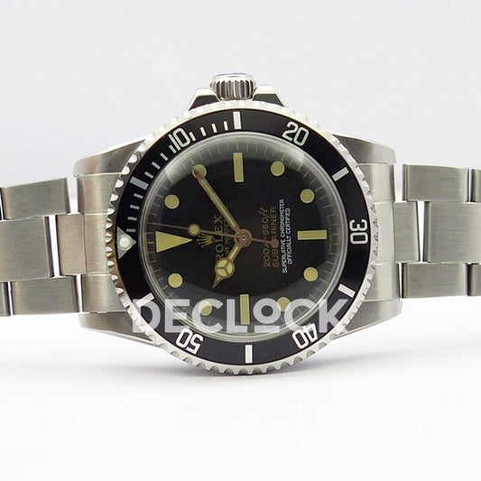 Rolex Submariner 5513 Vintage Style 1 B12 A2836 - Horizontal front view