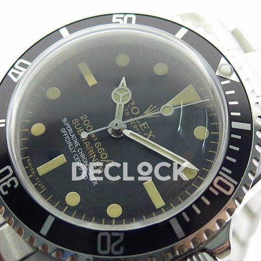 Rolex Submariner 5513 Vintage Style 1 B12 A2836 - Dial and bezel detail