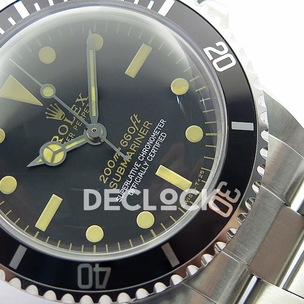Rolex Submariner 5513 Vintage Style 1 B12 A2836 - Dial close-up