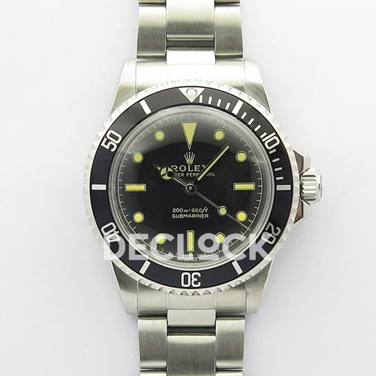 Rolex Submariner 5513 Vintage Style 3 B12 A2836 - Front view