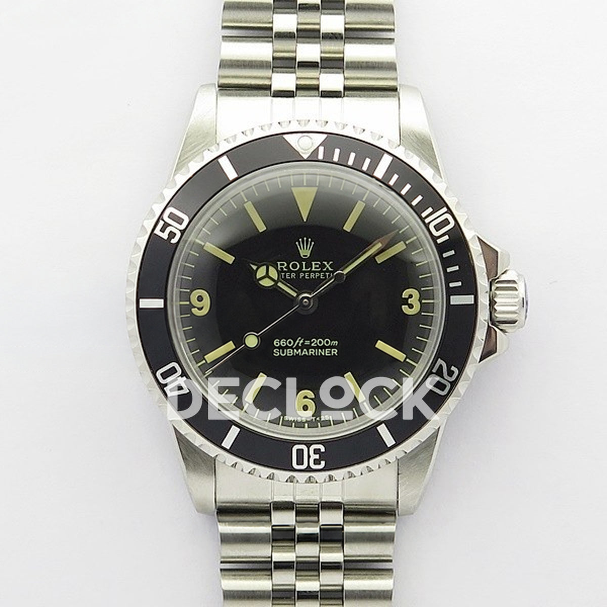 Rolex Submariner 5513 Vintage Style 6 B12 A2836 - Front view