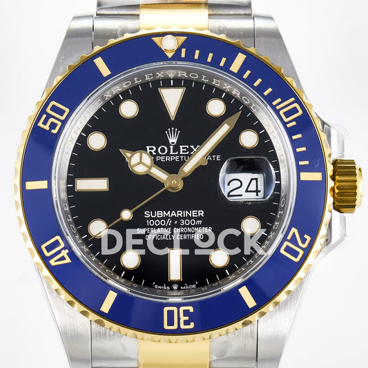 Rolex Submariner 126613LB Custom 41mm ARF Two-Tone Black Dial Blue Bezel SH3235 replica - dial closeup