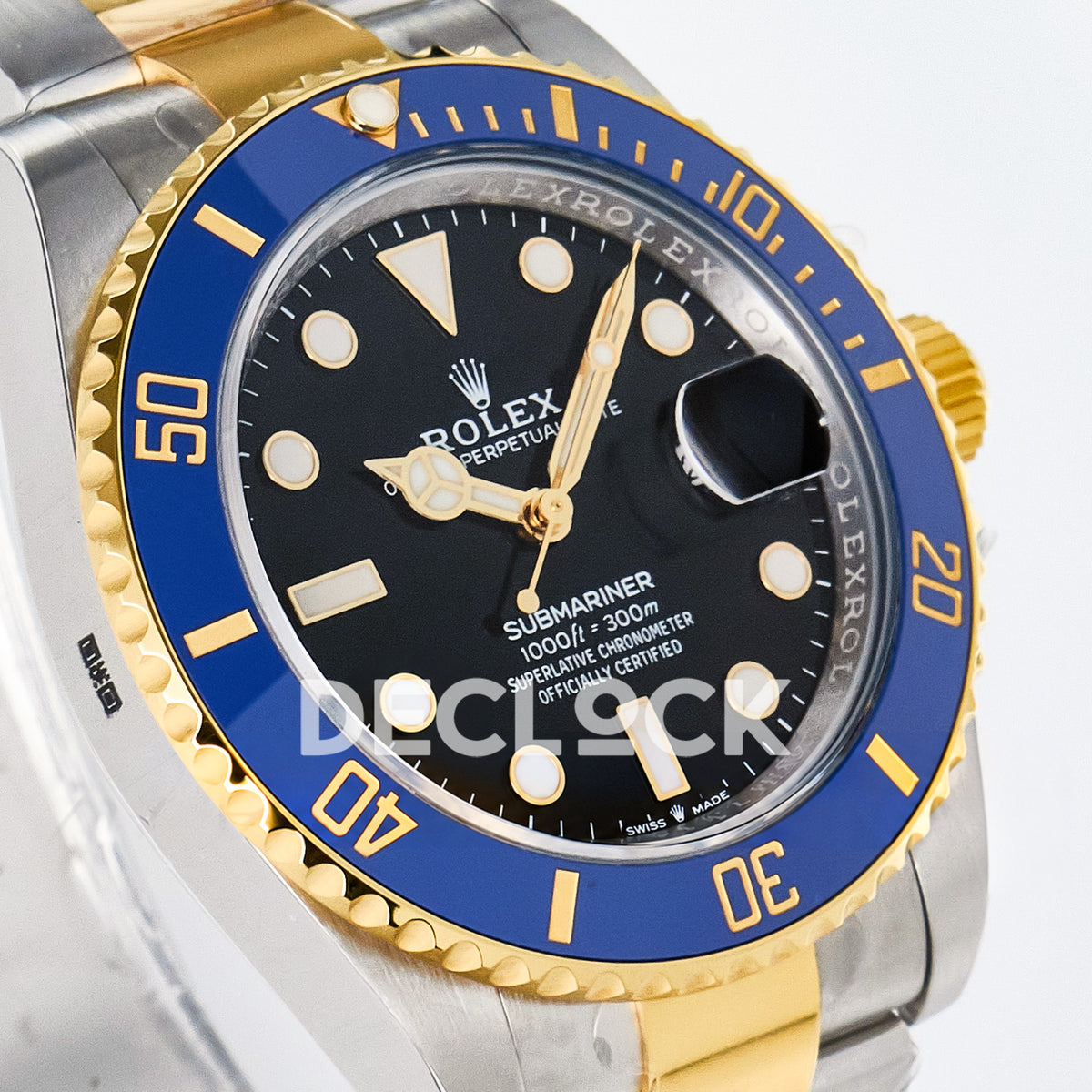 Rolex Submariner 126613LB Custom 41mm ARF Two-Tone Black Dial Blue Bezel SH3235 replica - opposite front angle