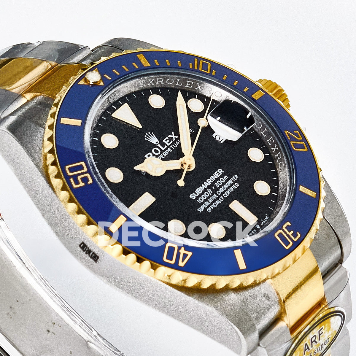 Rolex Submariner 126613LB Custom 41mm ARF Two-Tone Black Dial Blue Bezel SH3235 replica - opposite dial angle