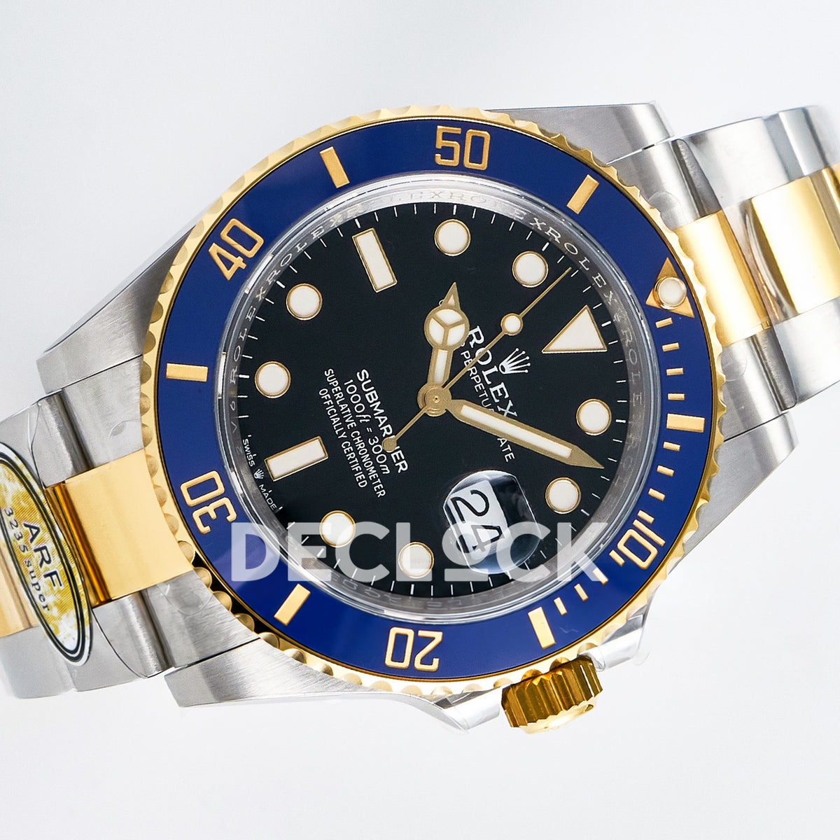 Rolex Submariner 126613LB Custom 41mm ARF Two-Tone Black Dial Blue Bezel SH3235 replica - rotated front