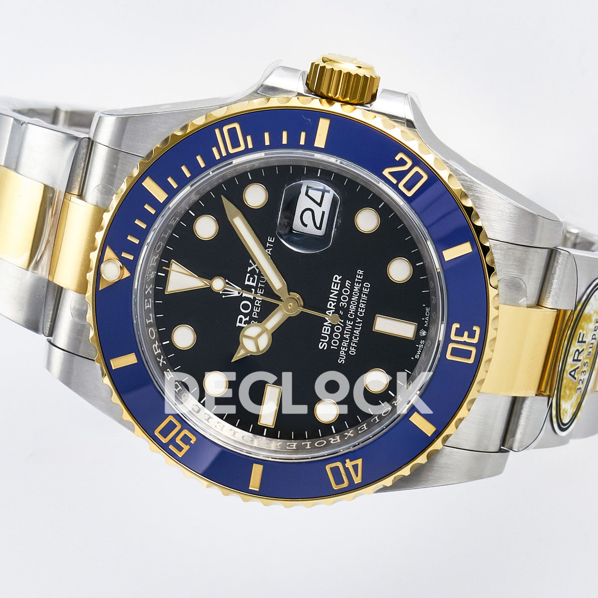 Rolex Submariner 126613LB Custom 41mm ARF Two-Tone Black Dial Blue Bezel SH3235 replica - rotated dial