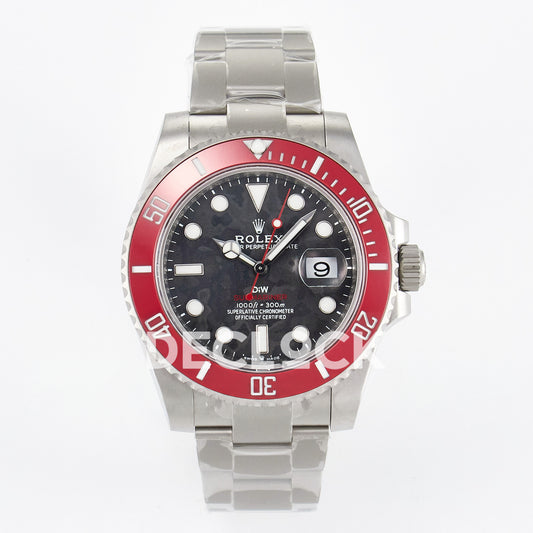 Rolex Submariner Custom DIW Black Carbon Red Bezel VSF VS3135 replica - front