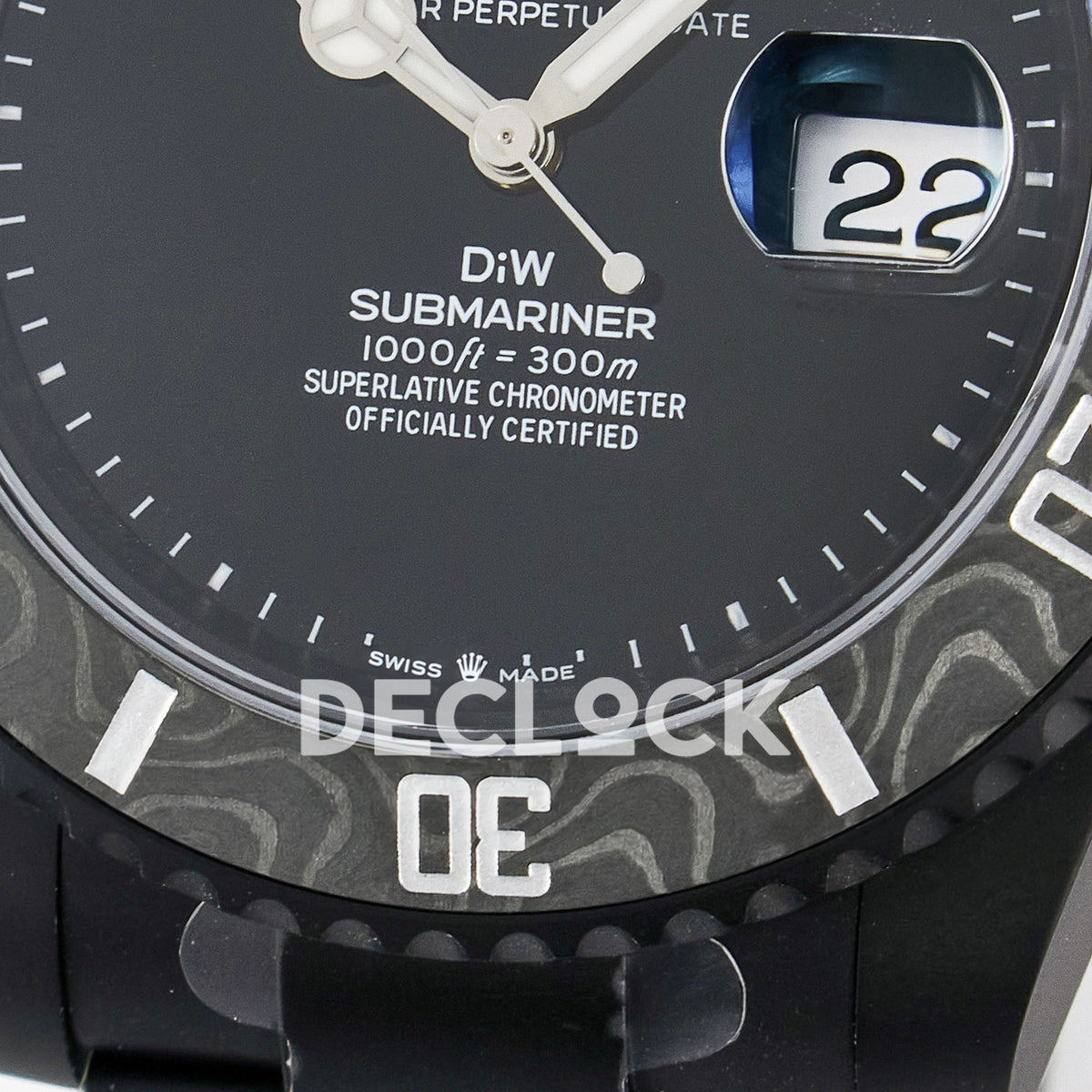 Rolex Submariner Custom DIW Black DLC VSF VS3135 replica - carbon bezel