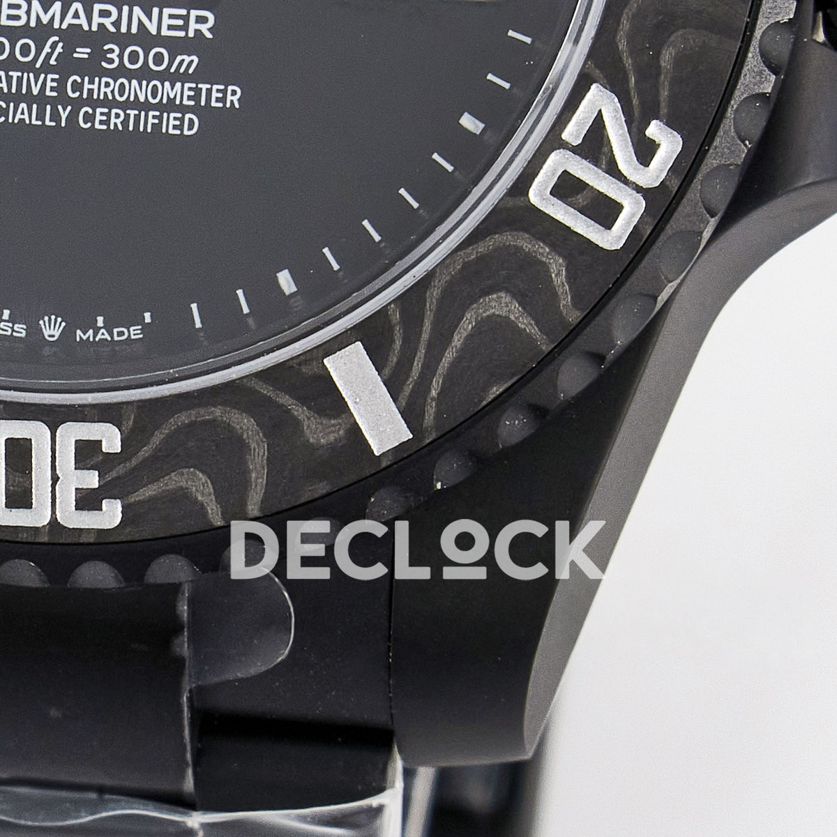 Rolex Submariner Custom DIW Black DLC VSF VS3135 replica - case close up