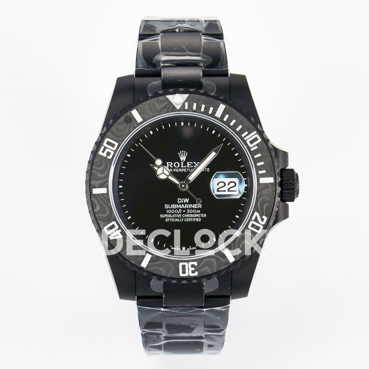 Rolex Submariner Custom DIW Black DLC VSF VS3135 replica - front