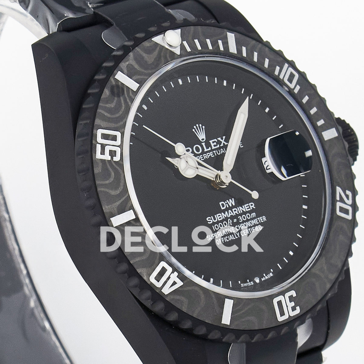 Rolex Submariner Custom DIW Black DLC VSF VS3135 replica - opposite front