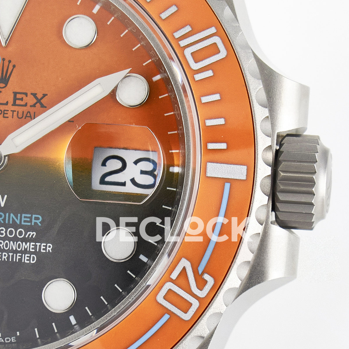 Rolex Submariner Custom DIW Orange Black VSF VS3135 replica - dial and crown