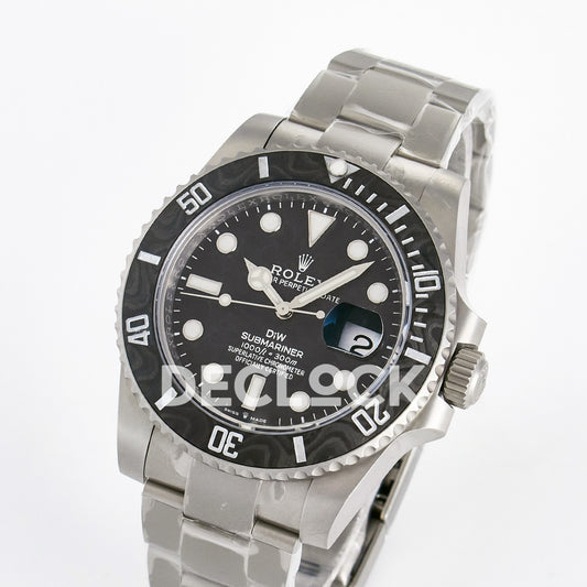 Rolex Submariner Custom DIW Sandblasted Black Carbon VSF VS3135 replica - angled front