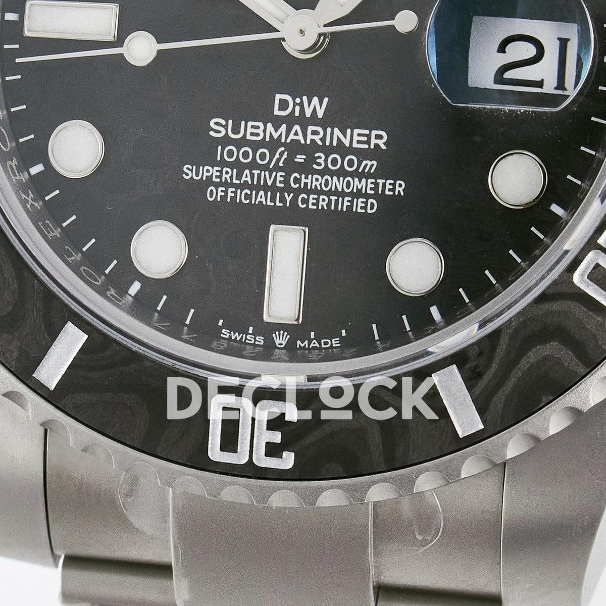 Rolex Submariner Custom DIW Sandblasted Black Carbon VSF VS3135 replica - carbon bezel