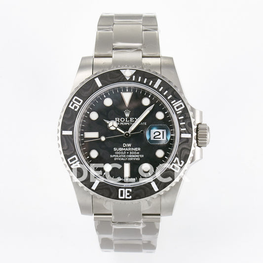 Rolex Submariner Custom DIW Sandblasted Black Carbon VSF VS3135 replica - front