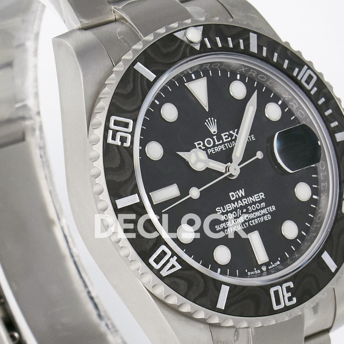 Rolex Submariner Custom DIW Sandblasted Black Carbon VSF VS3135 replica - opposite front