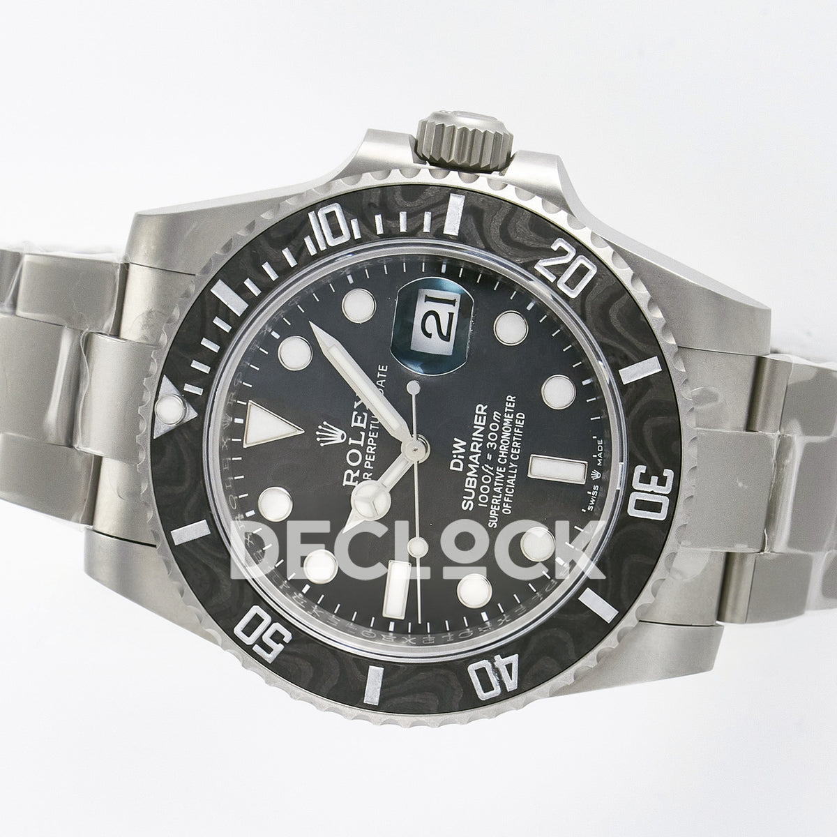 Rolex Submariner Custom DIW Sandblasted Black Carbon VSF VS3135 replica - rotated dial