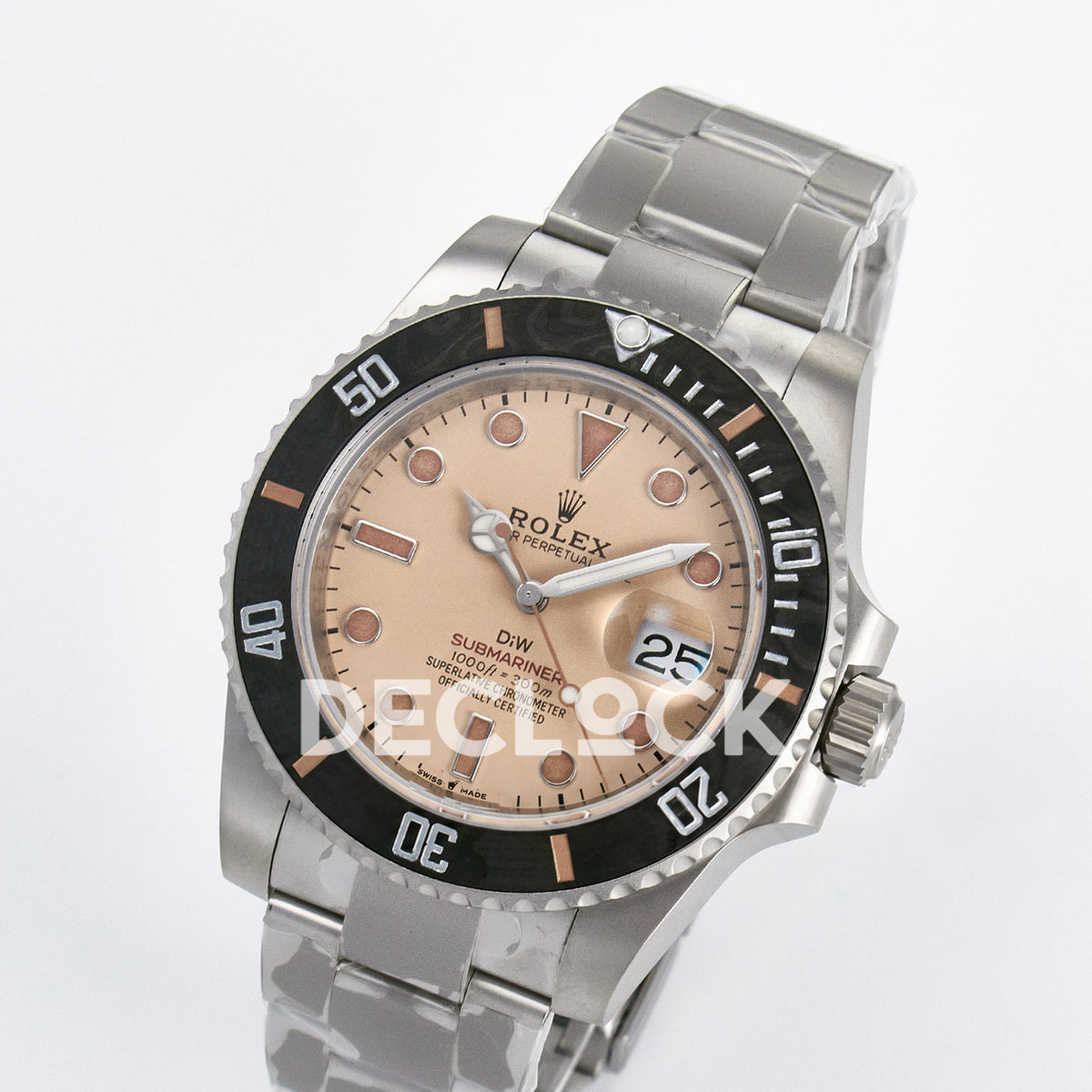 Rolex Submariner Custom DIW Sandblasted Brown Dial VSF VS3135 replica - angled front