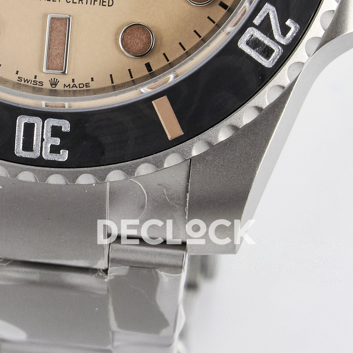 Rolex Submariner Custom DIW Sandblasted Brown Dial VSF VS3135 replica - case close up