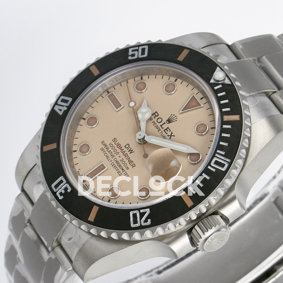 Rolex Submariner Custom DIW Sandblasted Brown Dial VSF VS3135 replica - crown side front