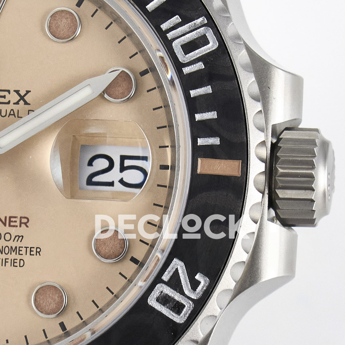 Rolex Submariner Custom DIW Sandblasted Brown Dial VSF VS3135 replica - dial and crown