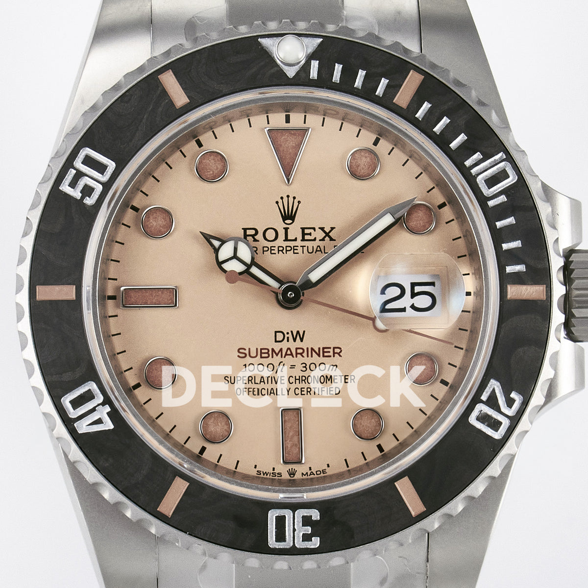 Rolex Submariner Custom DIW Sandblasted Brown Dial VSF VS3135 replica - dial close up