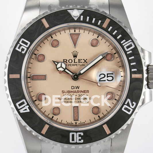 Rolex Submariner Custom DIW Sandblasted Brown Dial VSF VS3135 replica - dial close up
