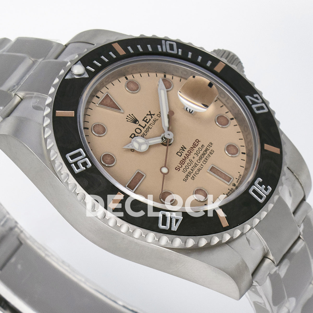 Rolex Submariner Custom DIW Sandblasted Brown Dial VSF VS3135 replica - opposite angled front