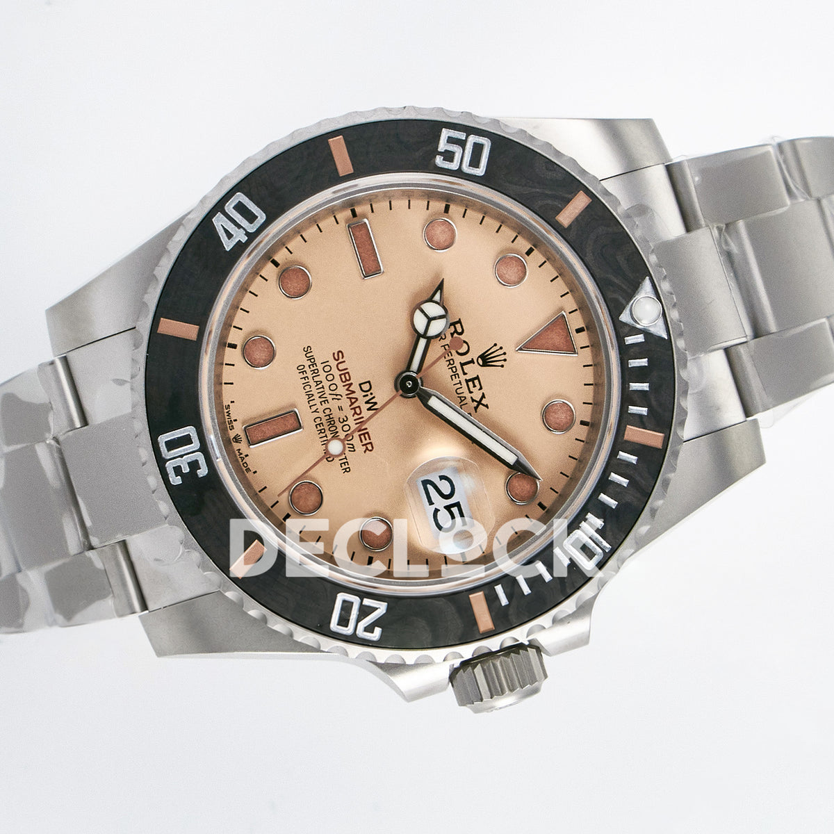 Rolex Submariner Custom DIW Sandblasted Brown Dial VSF VS3135 replica - rotated front
