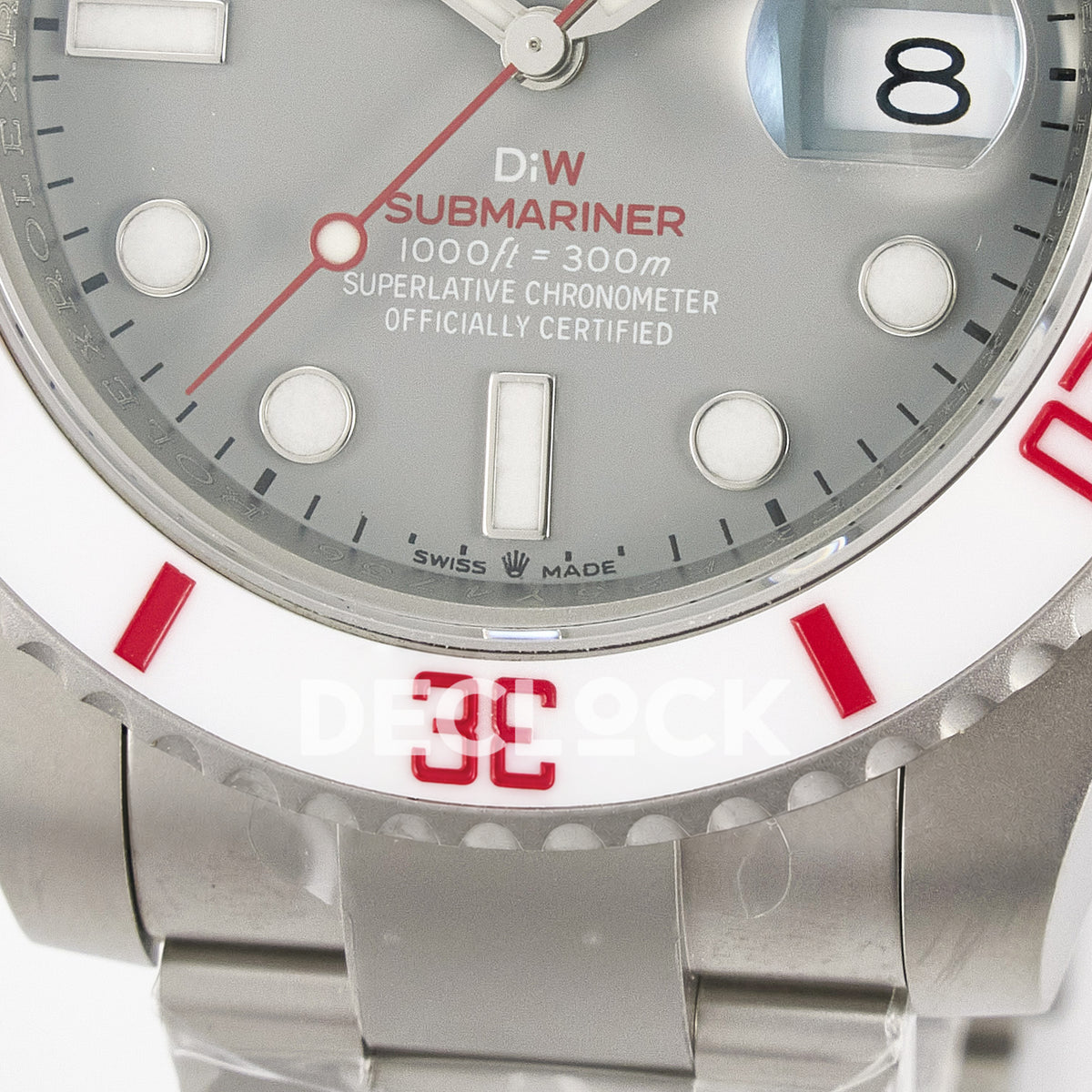 Rolex Submariner Custom DIW Sandblasted Gray Dial White Bezel VSF VS3135 replica - carbon bezel