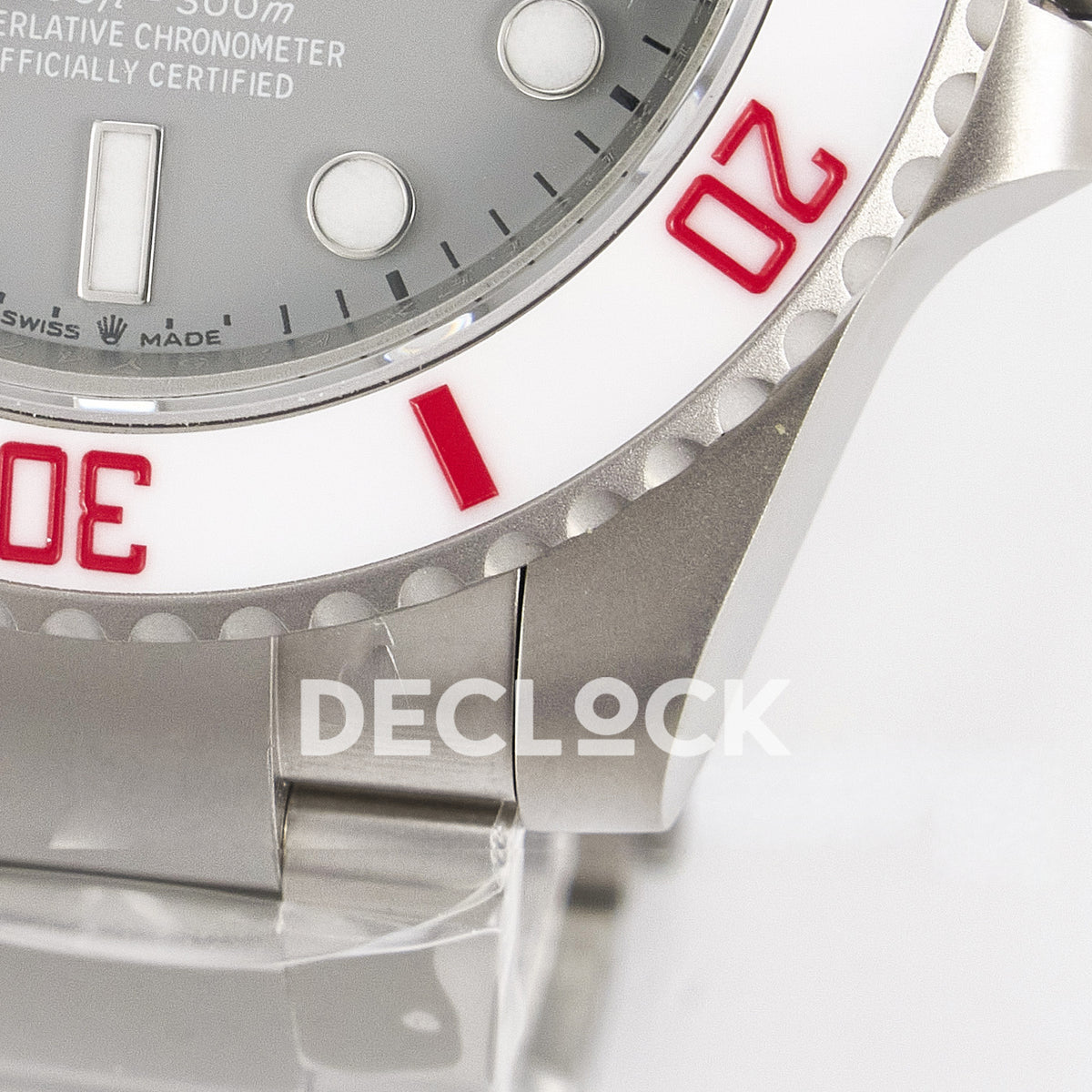 Rolex Submariner Custom DIW Sandblasted Gray Dial White Bezel VSF VS3135 replica - case close up