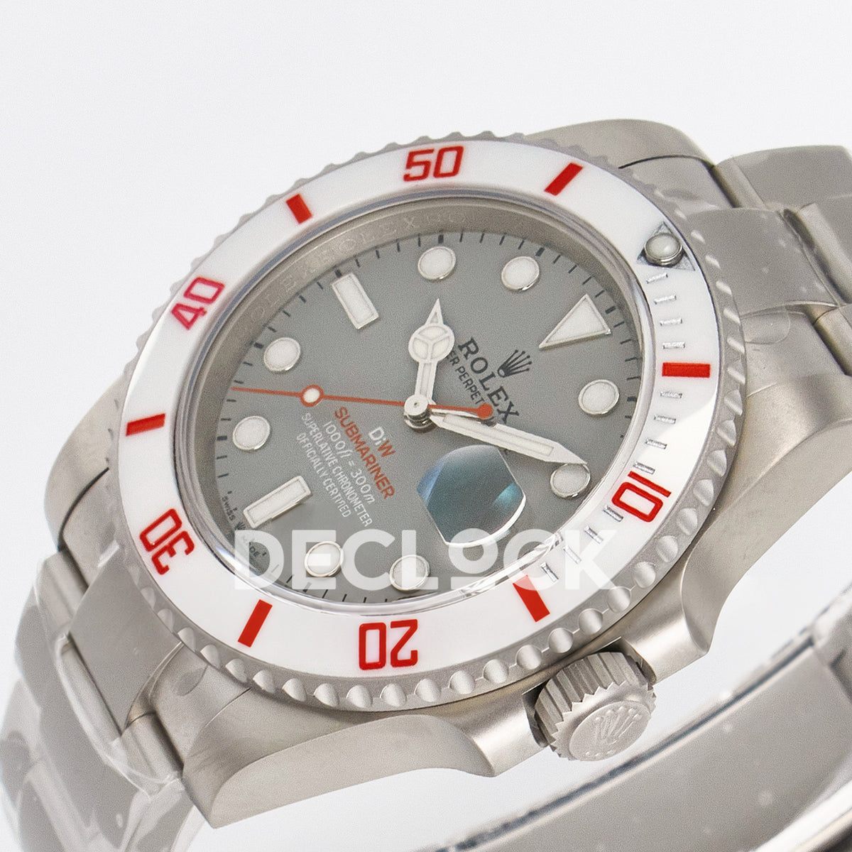 Rolex Submariner Custom DIW Sandblasted Gray Dial White Bezel VSF VS3135 replica - crown side front
