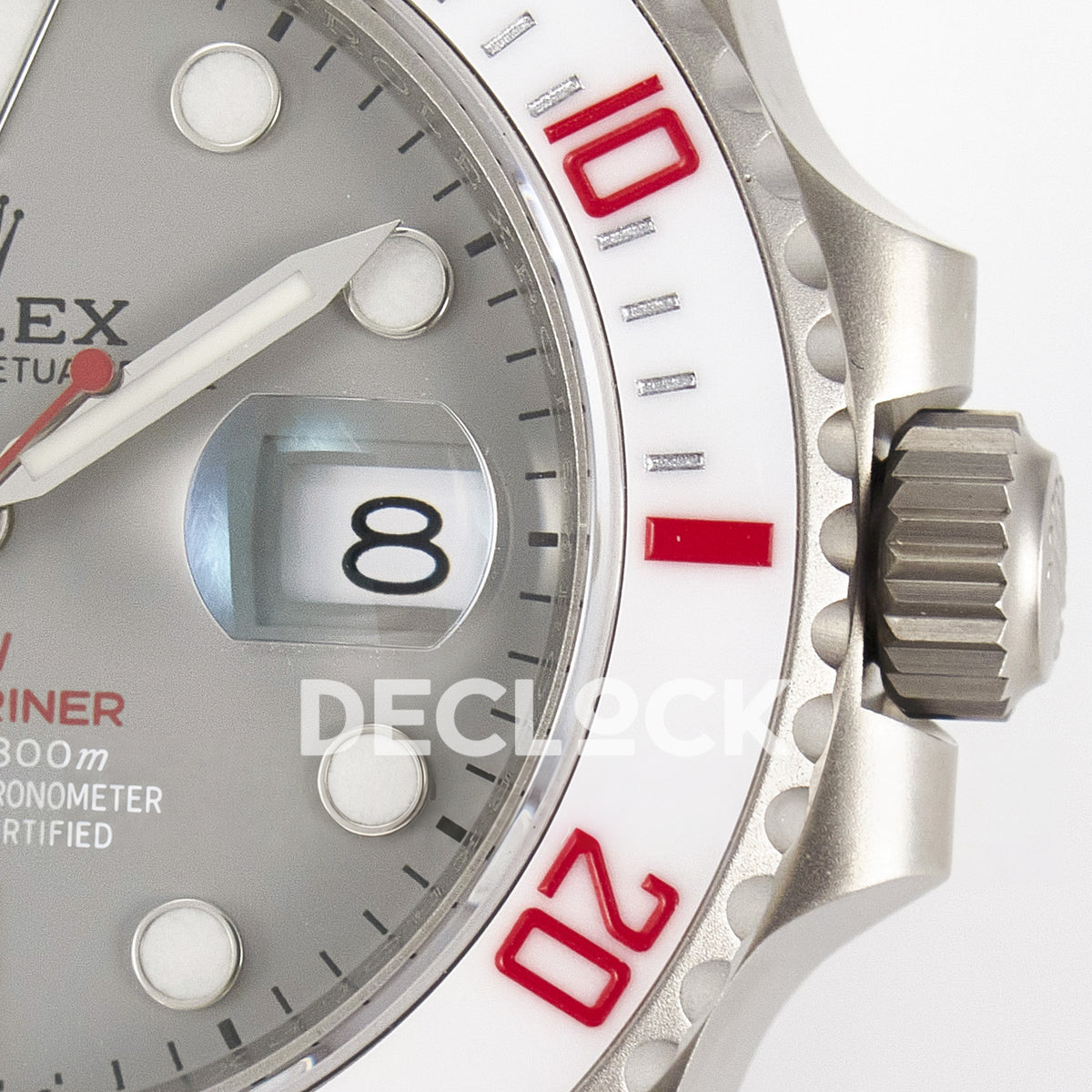 Rolex Submariner Custom DIW Sandblasted Gray Dial White Bezel VSF VS3135 replica - dial and crown