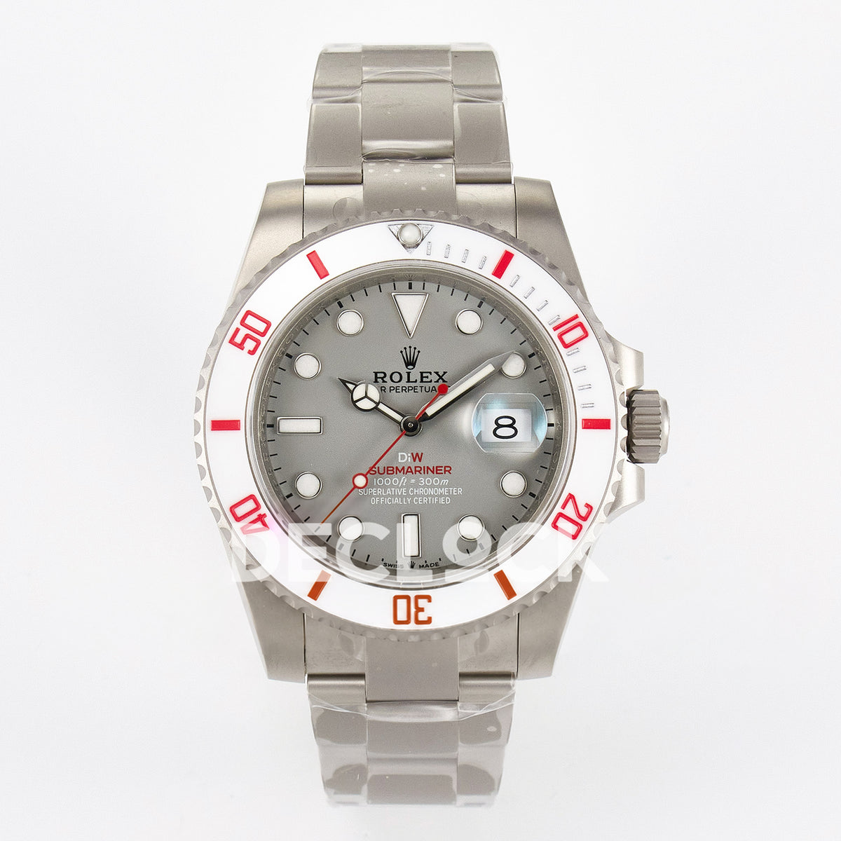 Rolex Submariner Custom DIW Sandblasted Gray Dial White Bezel VSF VS3135 replica - front