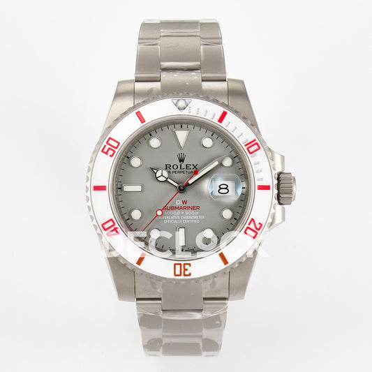 Rolex Submariner Custom DIW Sandblasted Gray Dial White Bezel VSF VS3135 replica - front