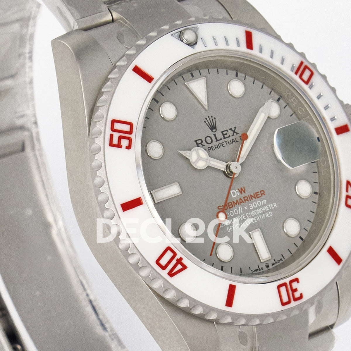 Rolex Submariner Custom DIW Sandblasted Gray Dial White Bezel VSF VS3135 replica - opposite front