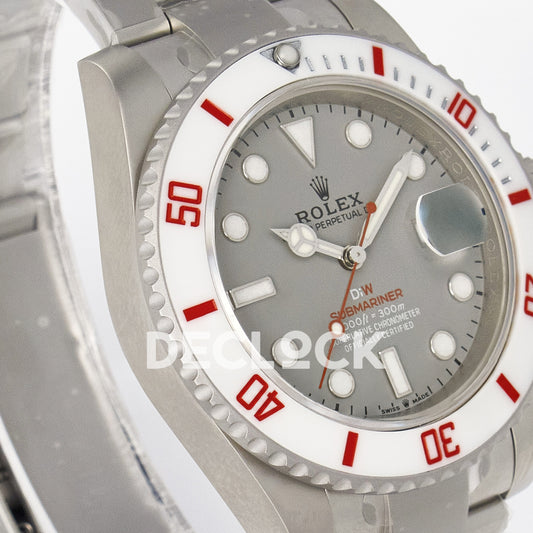Rolex Submariner Custom DIW Sandblasted Gray Dial White Bezel VSF VS3135 replica - opposite front