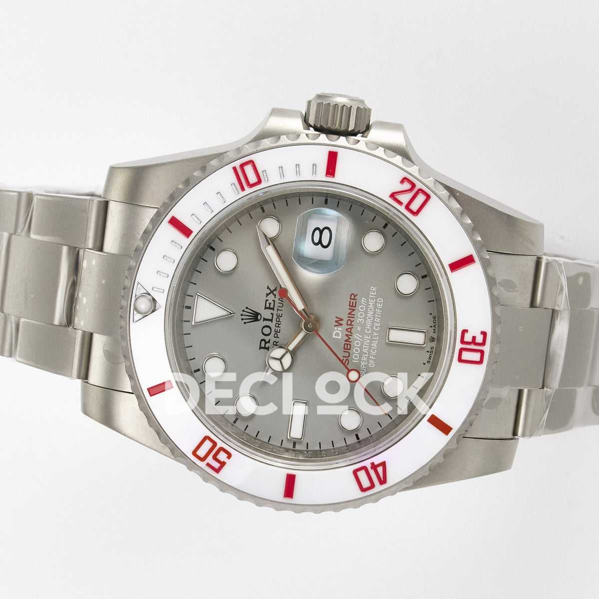 Rolex Submariner Custom DIW Sandblasted Gray Dial White Bezel VSF VS3135 replica - rotated dial