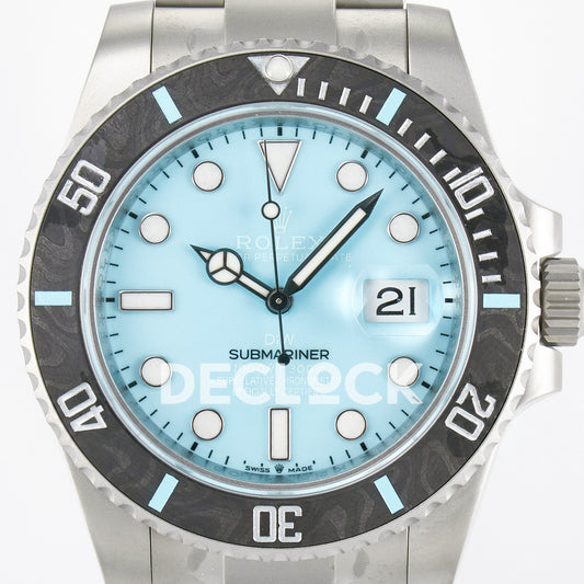 Rolex Submariner Custom DIW Sandblasted Tiffany Blue VSF VS3135 replica - dial close up