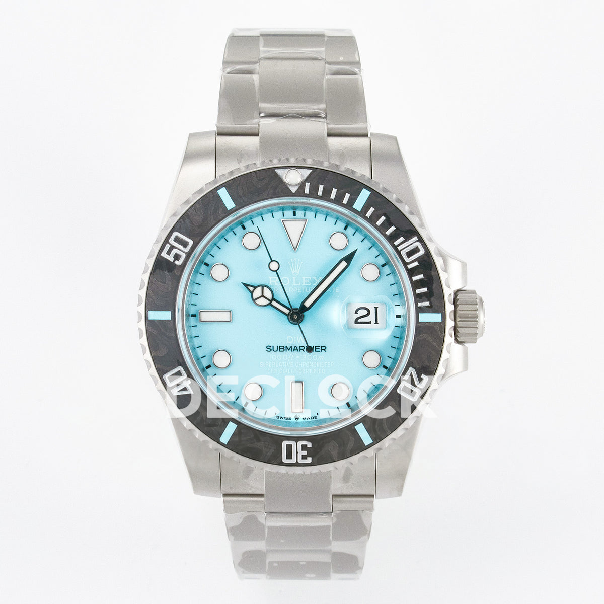 Rolex Submariner Custom DIW Sandblasted Tiffany Blue VSF VS3135 replica - front