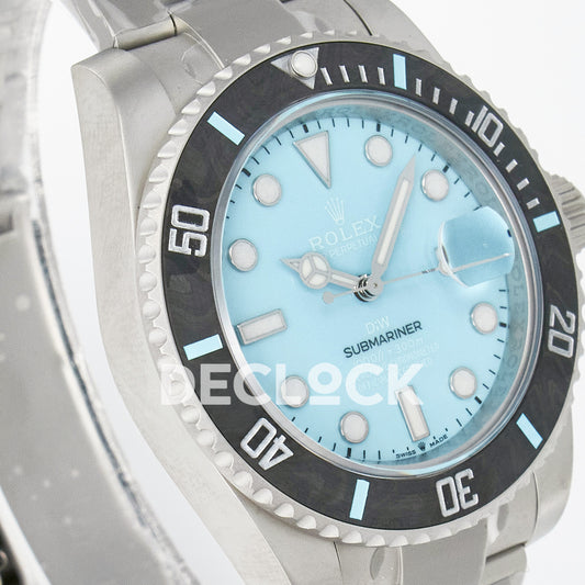Rolex Submariner Custom DIW Sandblasted Tiffany Blue VSF VS3135 replica - opposite front