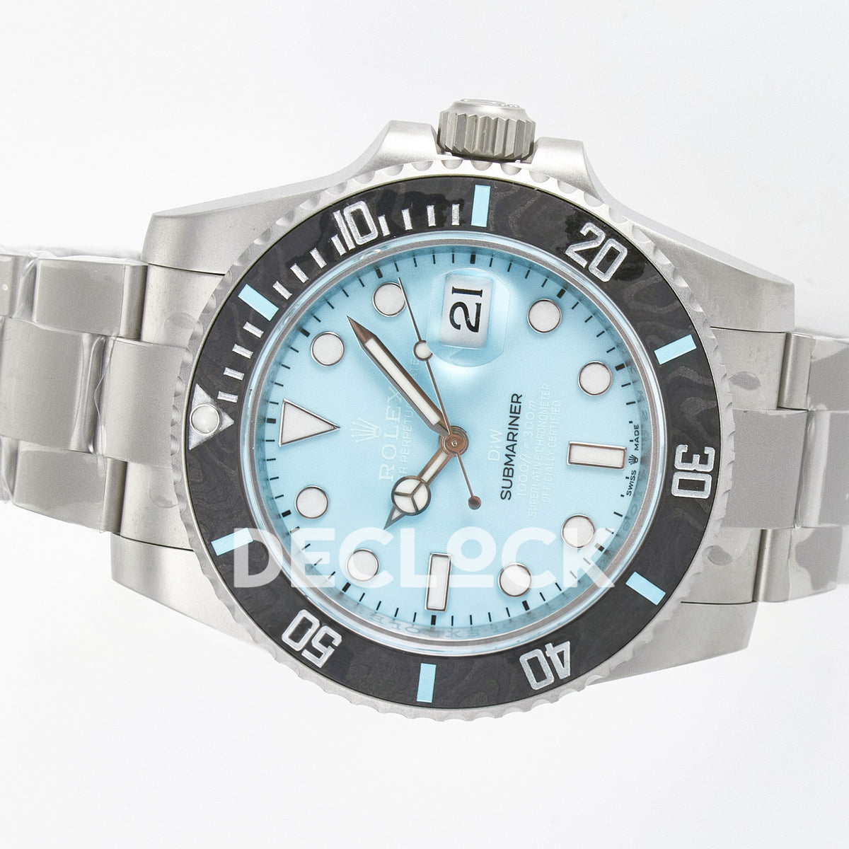 Rolex Submariner Custom DIW Sandblasted Tiffany Blue VSF VS3135 replica - rotated dial