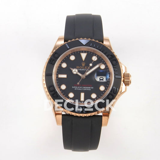 Rolex Yacht-Master 126655 WF replica, front view with black dial