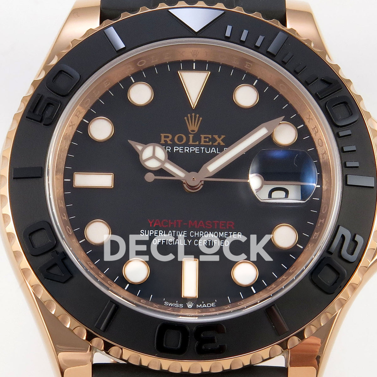 Rolex Yacht-Master 126655 WF replica, black dial close-up